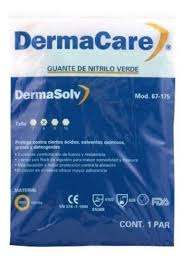 Guante Derma Care De Nitrilo Verde