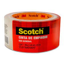 CINTA DE EMPAQUE TRANSPARENTE 48X 50 INDIVUDUAL SCOTCH 3M