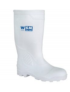 Bota Wsm Sanitaria 1702 Blanca Hule Con Suela Antiderrapante