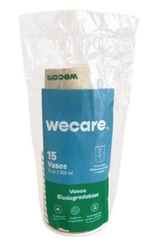 Vasos biodegradables Wecare 12 oz 15 pzas