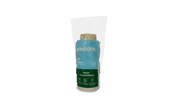 Vasos compostables Wecare 8 oz 20 pzas