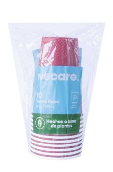 Vasos compostables Wecare 16oz  10 pzas