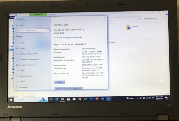 Lenovo ThinkPad L440 Intel(R) Core (TM) i3-4000M 4 GB - Imagen 3