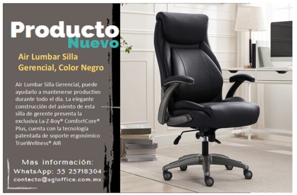 Air Lumbar Silla Gerencial, Color Negro